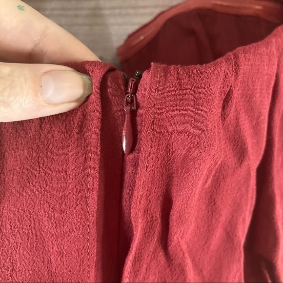 LOVERS + Friends Wine Primrose Off Shoulder Dress - Picture 12 of 15